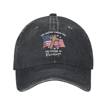 Retro America 250 Years 1776 2026 USA Birthday Baseball Cap