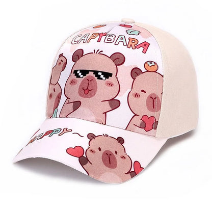 Children's Cartoon Capybara Printed Cap Boys Girls Baseball Cap