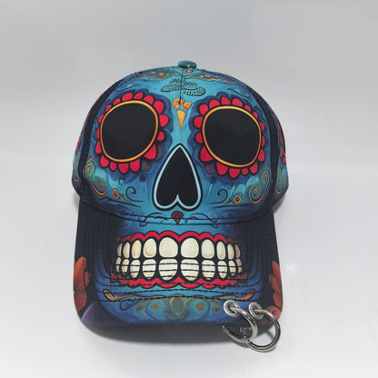 Punk Metal Rings Baseball Cap Men Women