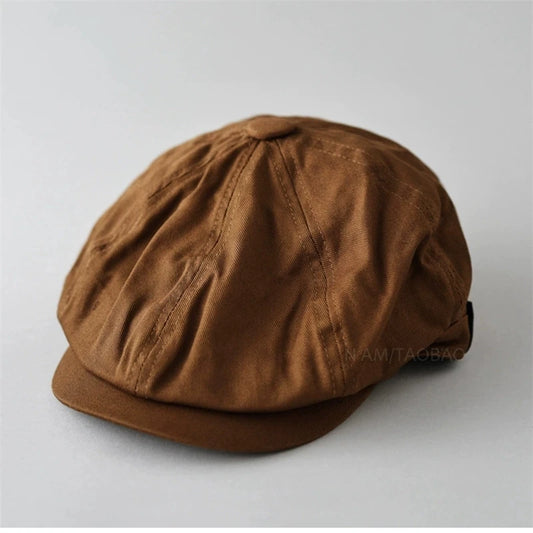 Unisex Short-Brimmed Octagonal Hat Newsboy Cap British Beret Hats