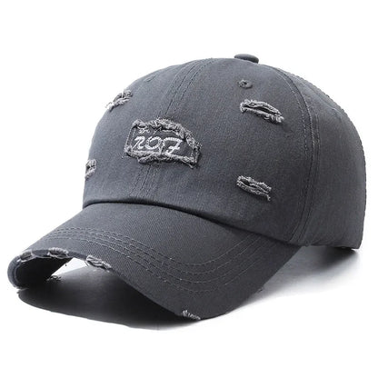 Unisex Distressed Letter Baseball Cap Spring Fall Outdoor