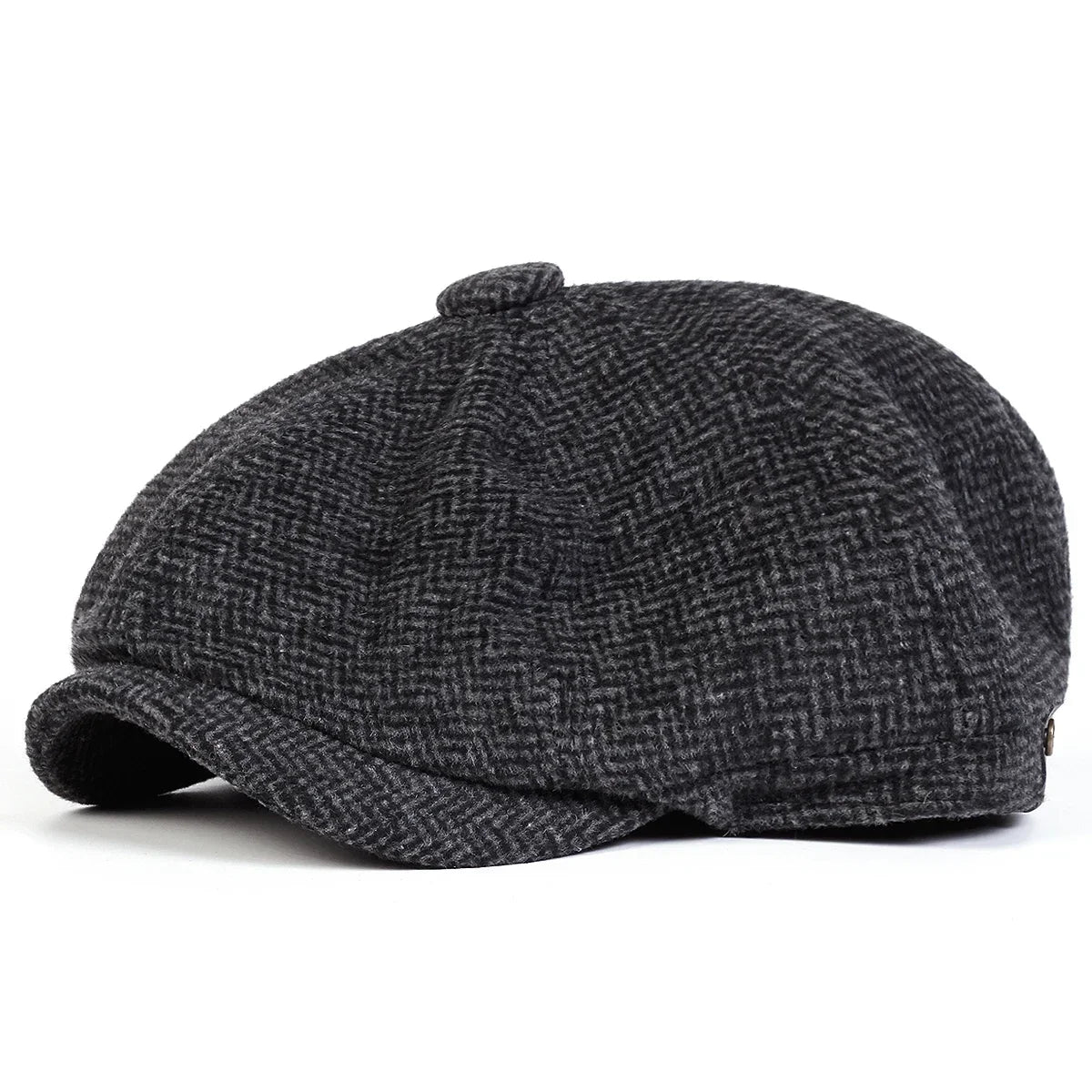 Winter Diamond Check Retro Beret Hat