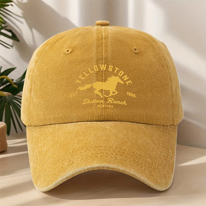 Yellowstone Horse Print Baseball Cap, Classic Retro Duckbill Cap