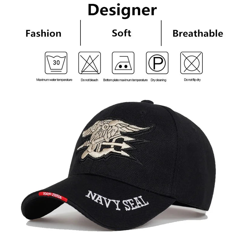 Unisex Seal Assault Team Embroidery Baseball Caps Spring and Autumn