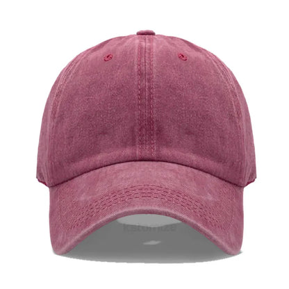 Custom Text Logo Embroidery Vintage Washed Cotton Baseball Cap