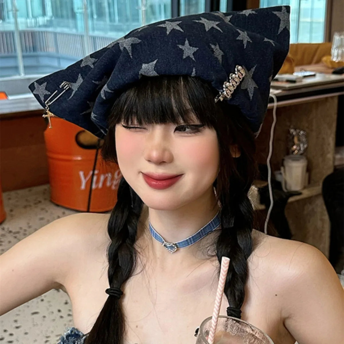 Women's Vintage Hats Sweet Cool Style Girl Horned Cowboy Hat