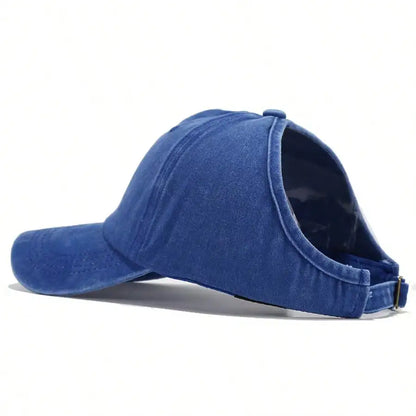 Outdoor Casual Bucket Hat With Ponytail Hole