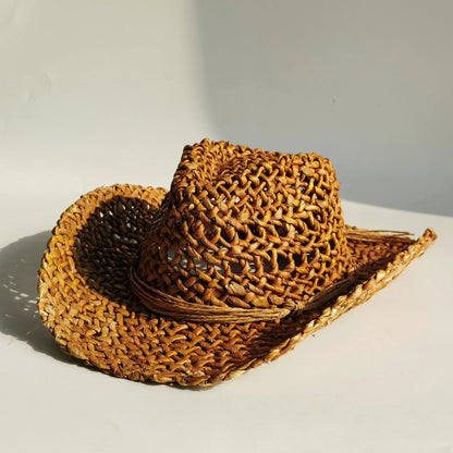Western Straw Cowboy Hat Natural Grass Straw Hat