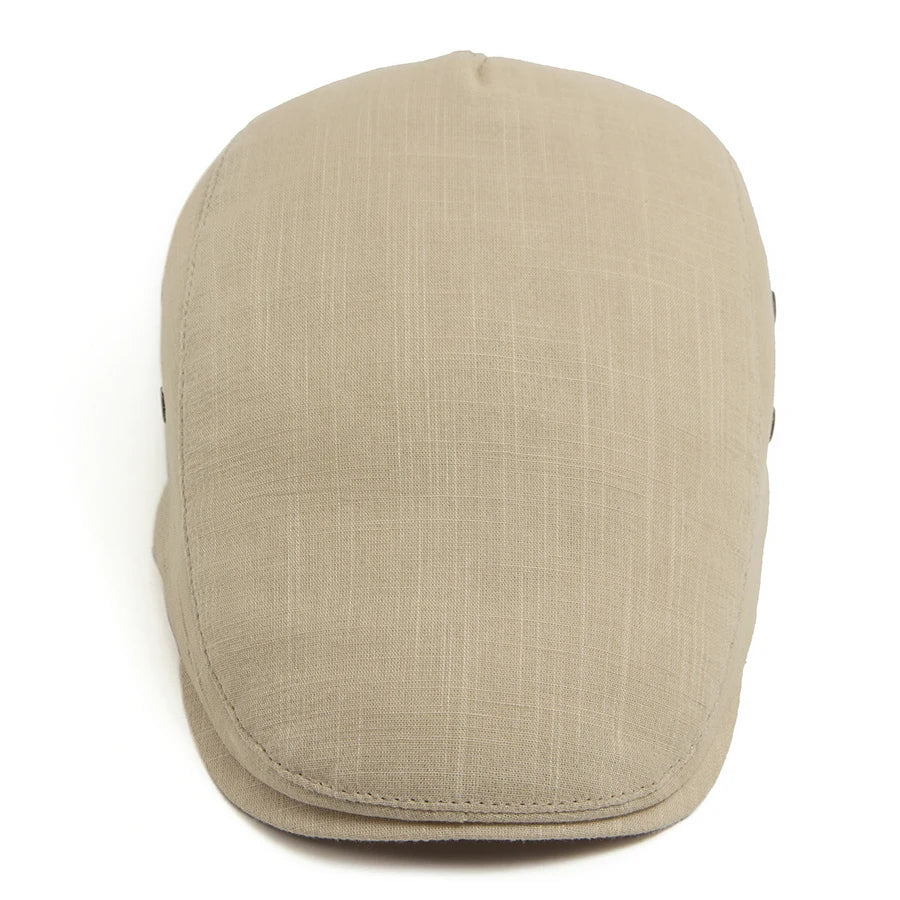 Men Linen Flat Cap Summer Breathable Newsboy Ivy Gatsby Beret Hat