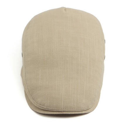 Men Linen Flat Cap Summer Breathable Newsboy Ivy Gatsby Beret Hat