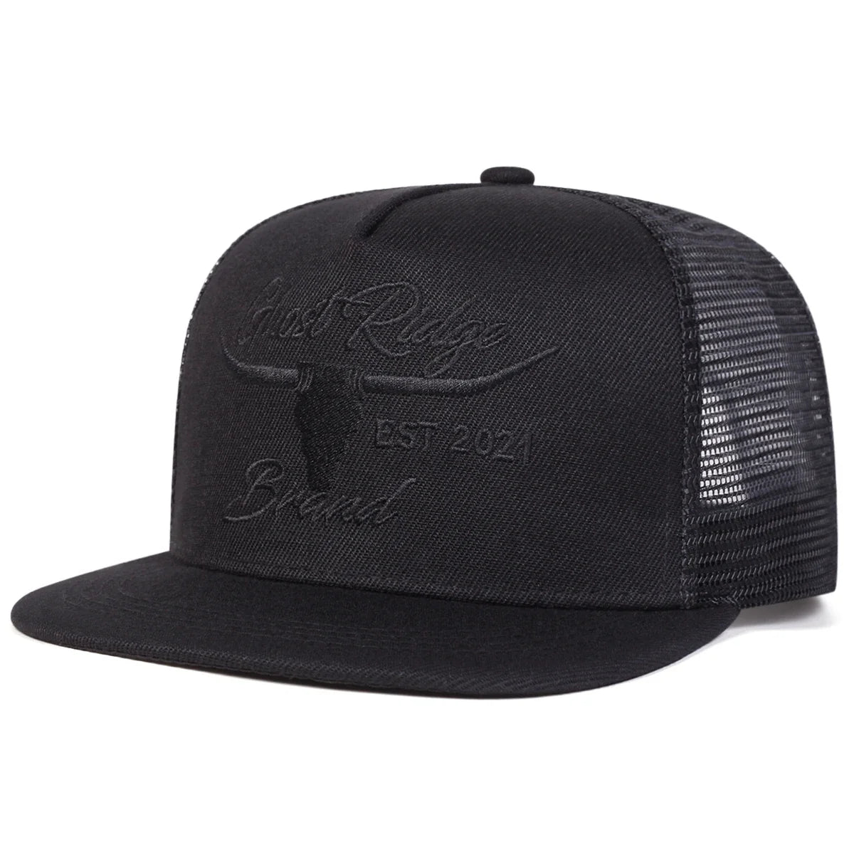 Unisex Bullhead Letter Embroidery Hip-hop Net Hats Spring Summer