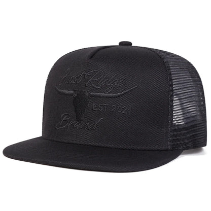 Unisex Bullhead Letter Embroidery Hip-hop Net Hats Spring Summer