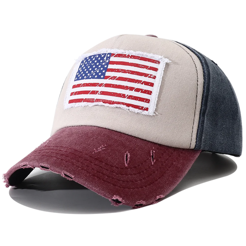 New Designer USA Flag Embroidered Baseball Cap Vintage 5 Panel Snapback