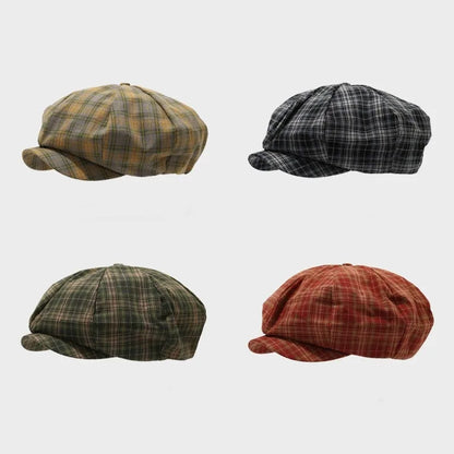 Short-Brimmed Octagonal Hat Newsboy Cap British Beret Hats
