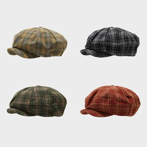 Short-Brimmed Octagonal Hat Newsboy Cap British Beret Hats