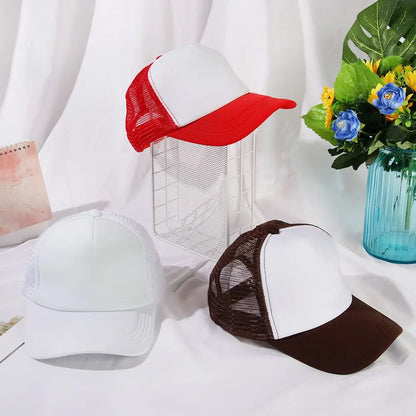 1PC Fashion Unisex Plain Baseball Cap Flat Visor Cap  Mesh Curved Men Women