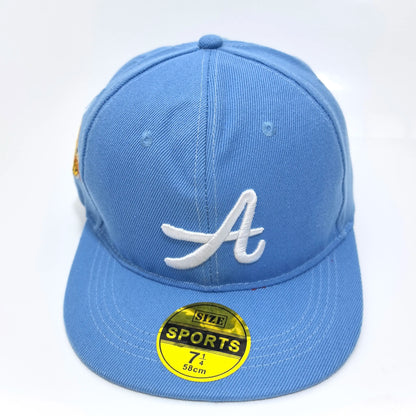 Letter A Embroidered Flat Brim Snapback Cap