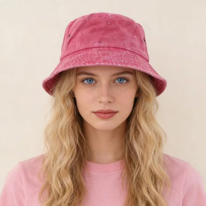 New Fashion Rhinestone Fisherman Hat Women