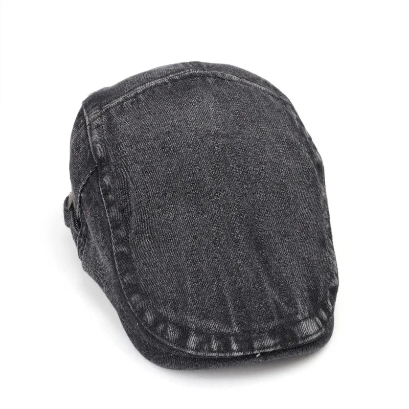 Korean Style Denim Beret Hat For Women Men Vintage