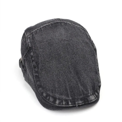 Korean Style Denim Beret Hat For Women Men Vintage