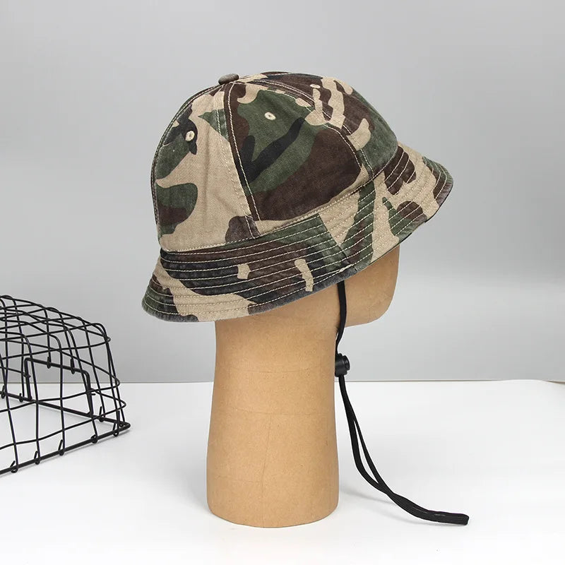 Camouflage Cotton Round Top 6 Panel Fisherman Hats
