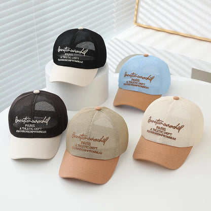 Summer Baby Mesh Hat Letter Embroidered Baseball Cap For Kids Boy Girls Outdoor Breathable Thin Sun