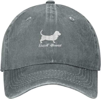 Basset Hound Dog Silhouette Cotton Baseball Cap Casual Outdoor