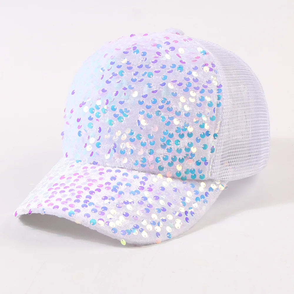 Sequin Baseball Cap Women