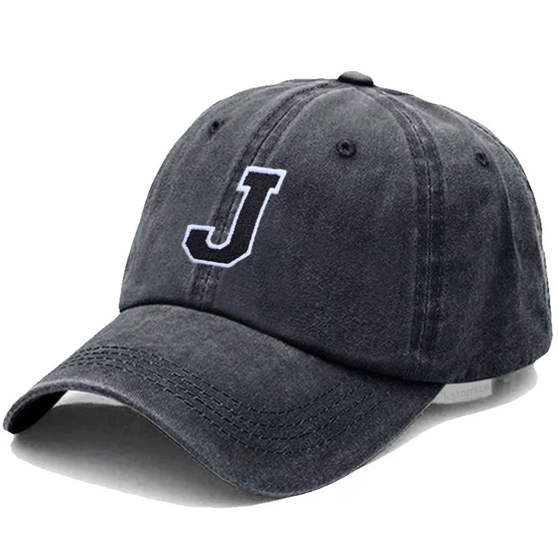 Initial Letter A-Z Embroider Baseball Cap