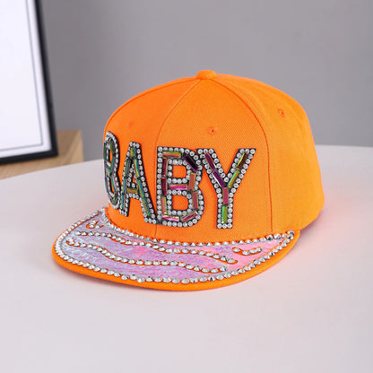 Baby Letter Glittery Wave Brim Baseball Cap