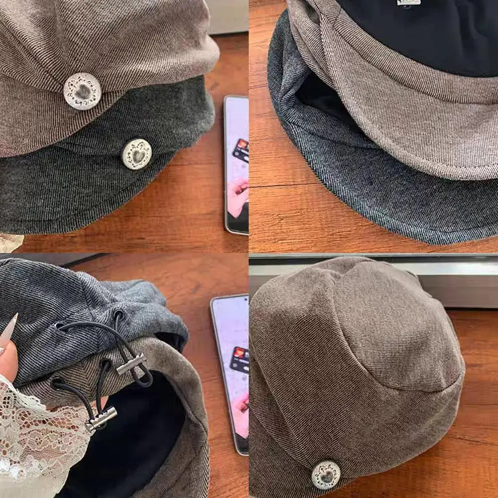 Solid Color Elegant Artist Beret For Women Autumn Winter Warm Cold