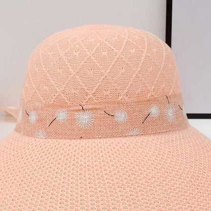 Summer Girls Wide Brim Sun Hat Bowknot Straw Outdoor Sun Protection