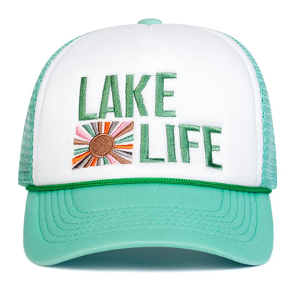 Unisex Lake Life Letter Embroidery Baseball Net Caps Spring and Summer
