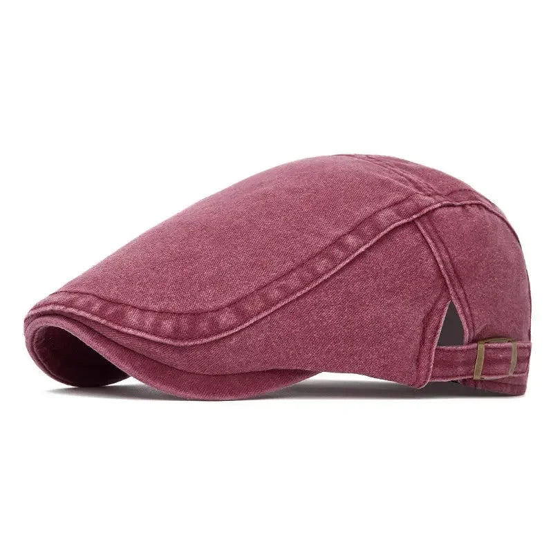 Four Seasons Cotton Solid Newsboy Caps Men Flat Cap