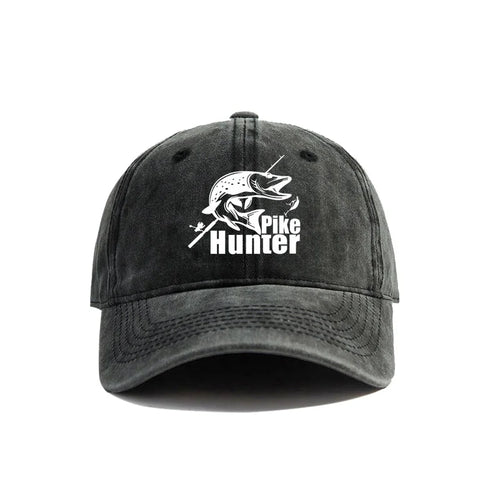 Pike Hunter Baseball Cap Distressed Hats Cap