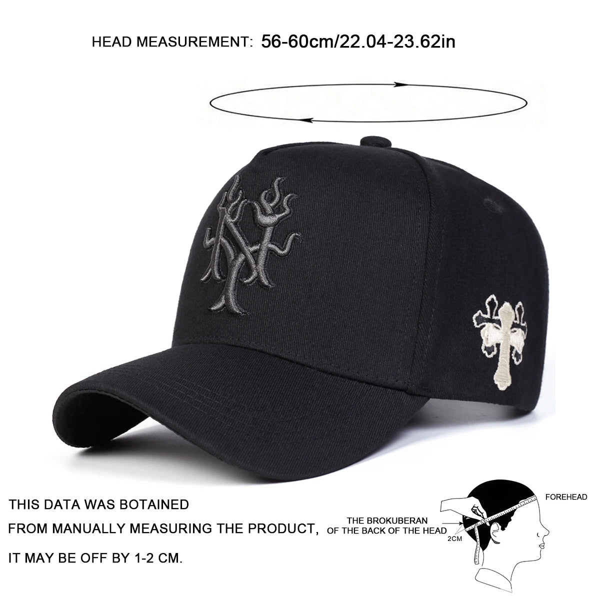 Unisex Branch Cross Embroidery Baseball Caps Spring and Autumn Outdoor Casual Hats Sunscreen Hat Sports Cap