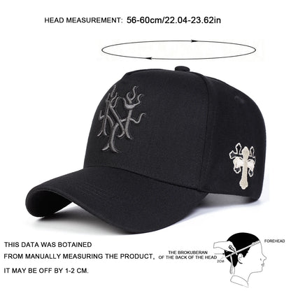 Unisex Branch Cross Embroidery Baseball Caps Spring and Autumn Outdoor Casual Hats Sunscreen Hat Sports Cap