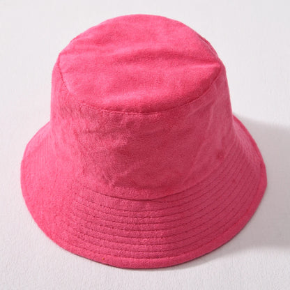 Simple Terry Cloth Towel Bucket Hat Spring Autumn