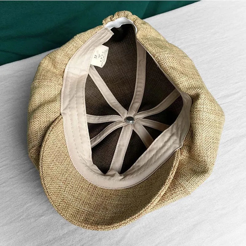 Octagonal Newsboy Cap Spring Summer Breathable Sun Protection Hat