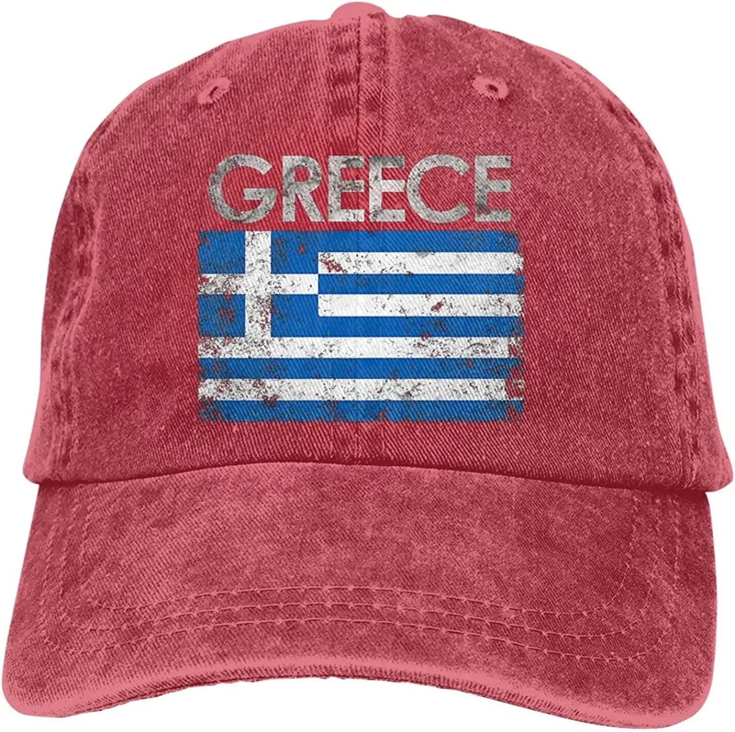 Greek Flag of Greece Denim Hats for Mens Womens Baseball Caps