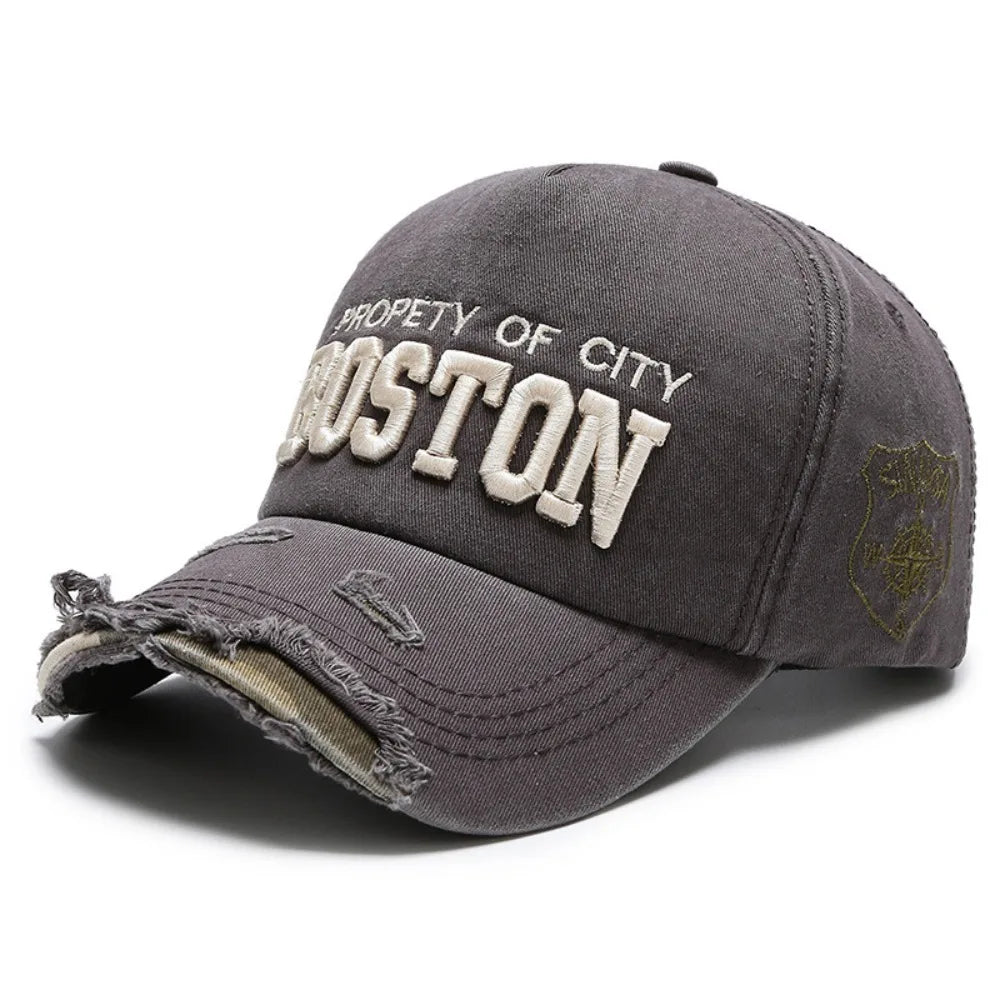 Trendy Worn Cowboy Baseball Cap Embroidery Trucker Cap Outdoor