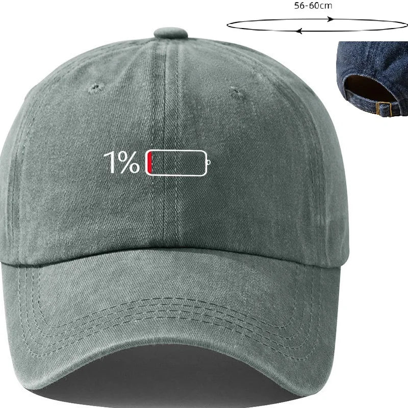 Washed Baseball Cap Print Adjustable Hat