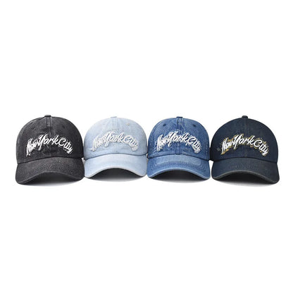 Washed Denim Unstructured Baseball Cap