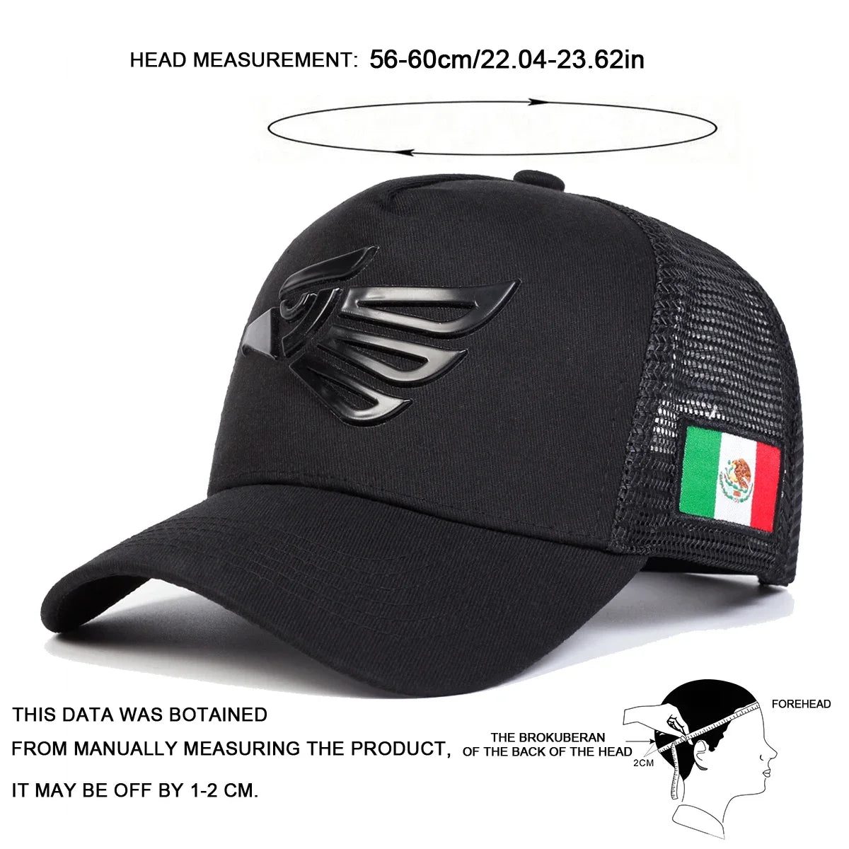 Unisex Mexican Eagle Label Baseball Net Caps Outdoor Adjustable Casual Hats Hip Hop Hat Sunscreen Hat