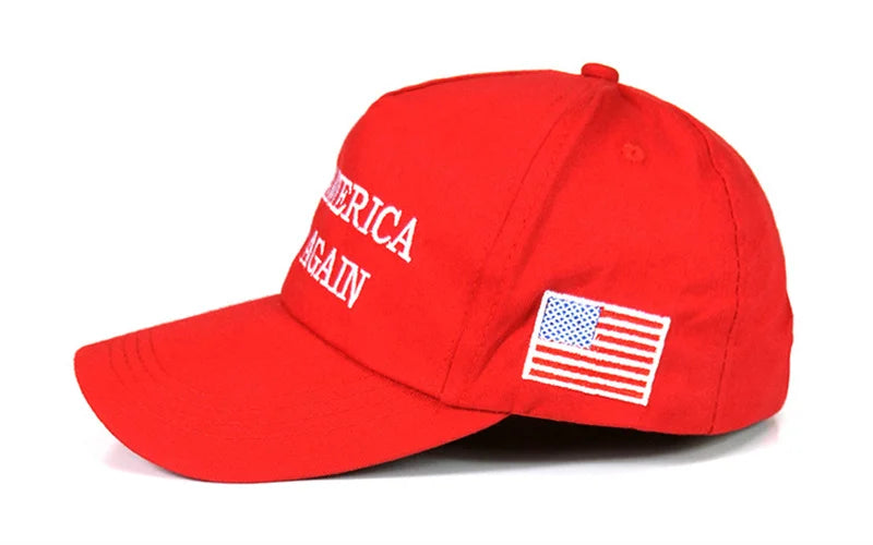Adult Hats and Caps Make America Great Again Red Peaked Baseball Cap