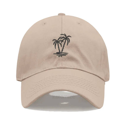 Coconut Tree Embroidery Baseball Cap