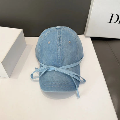 Women Bow Denim Baseball Cap