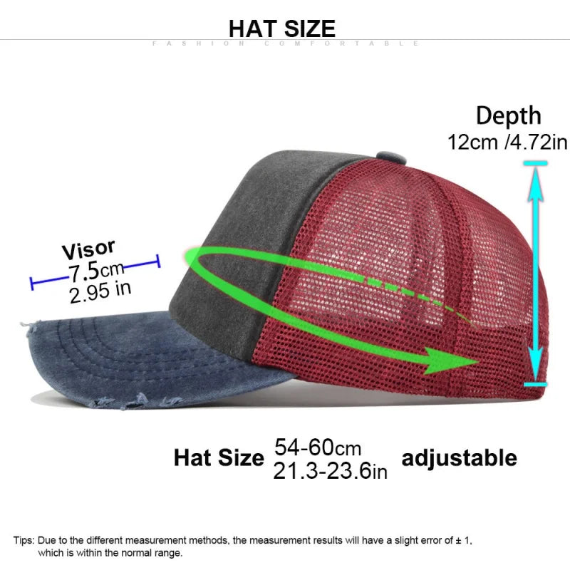 Unisex Color Block Broken Style Baseball Hats