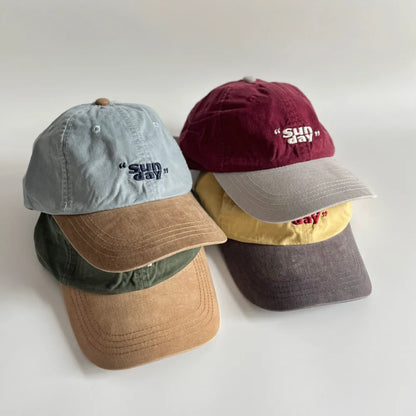 Retro "Sun day" Letter Embroidery Baseball Caps For Men Women