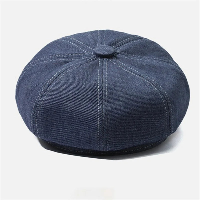 Women's Denim Newsboy Beret Cap Visor Cap